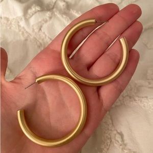 Matte Gold Hoops